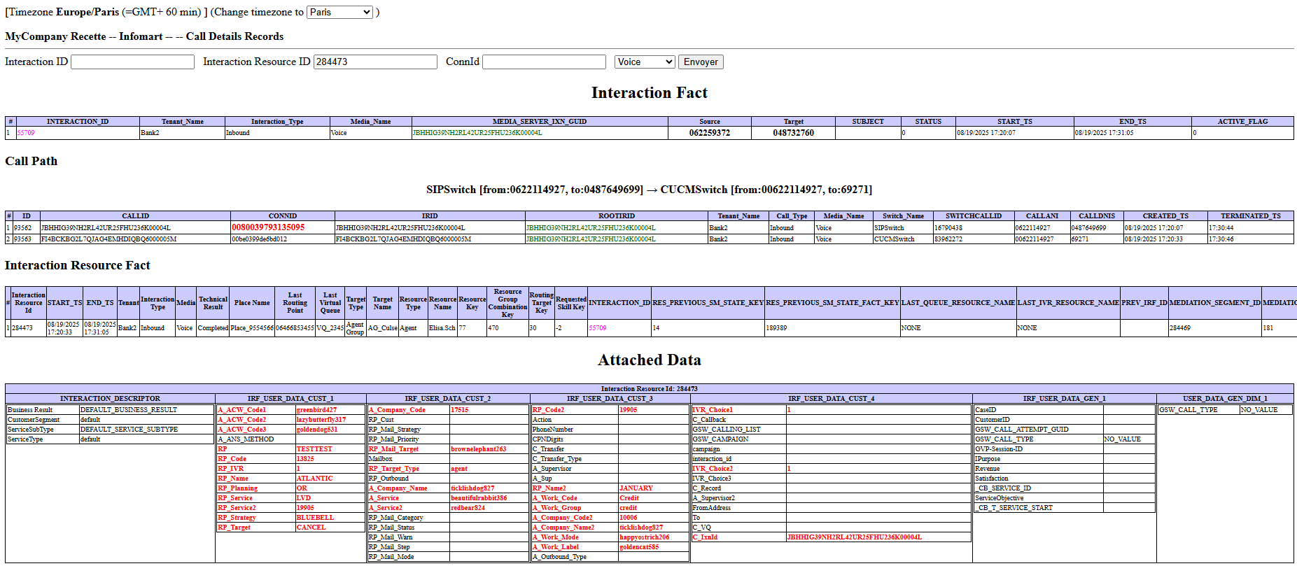 Capture d’écran - recherche d’appels